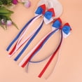 thumbnail image 6 of Patriotic Star Flag Tassel Hair Bows, Glitter Fabric Ribbon Hairpins for American Independence Day, 4th of July Event & Party Decorations, 6 of 8