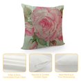 thumbnail image 4 of Fenyluxe Rose Floral Decorative Pillow Case Modern Rustic Home Decor 1PC 12x12in, 4 of 5