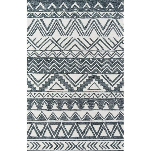 Momeni MALLOMRC-3CHR5080 Tapis Rectangle à Crochets à la Main 5 x 8 Pi - Charbon de Bois