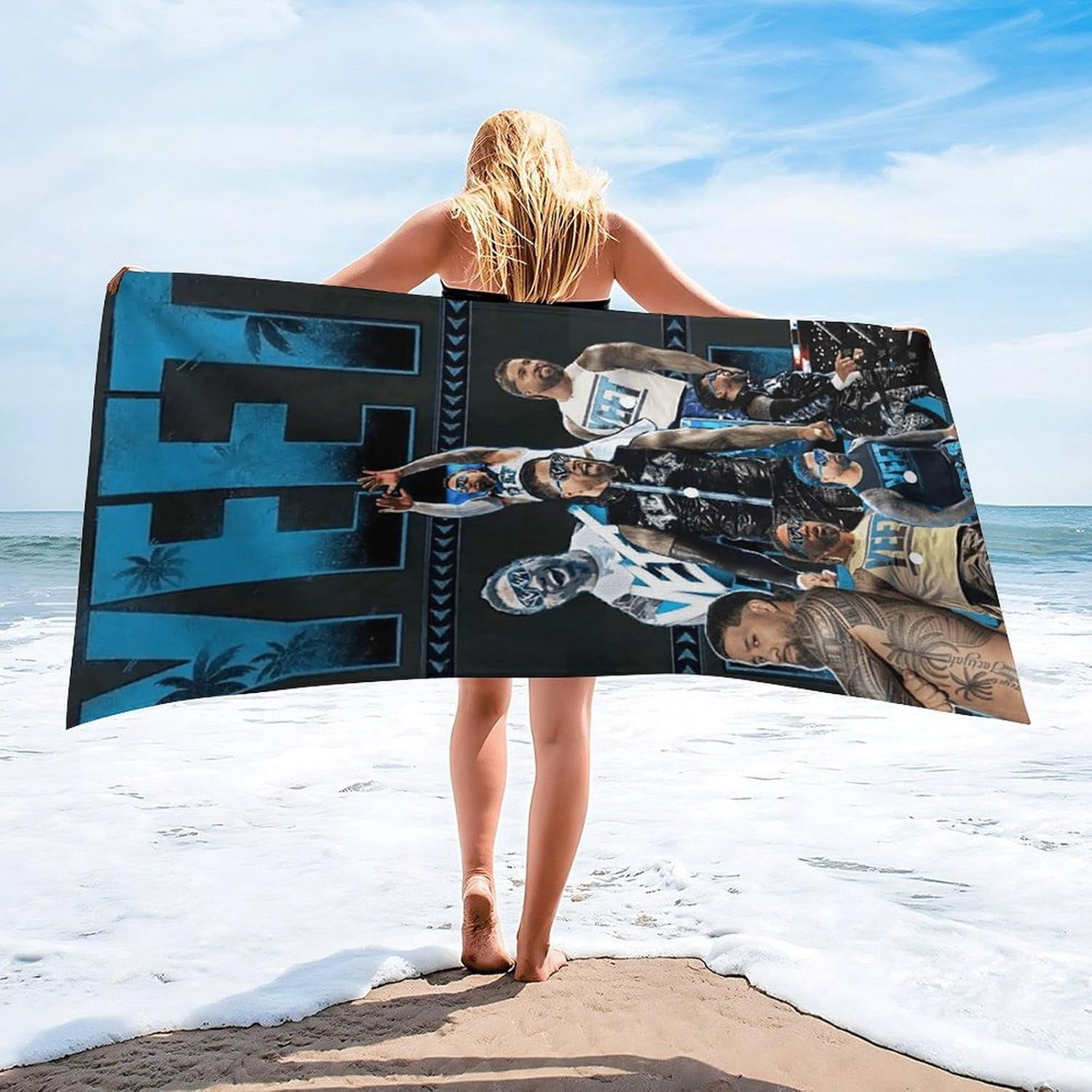 Jey USO Wrestling Merch Beach Towel Microfiber Bath Towels Oversized Towels Quick Dry Pool Beach Essentials 61.4 X 30.3 Inch