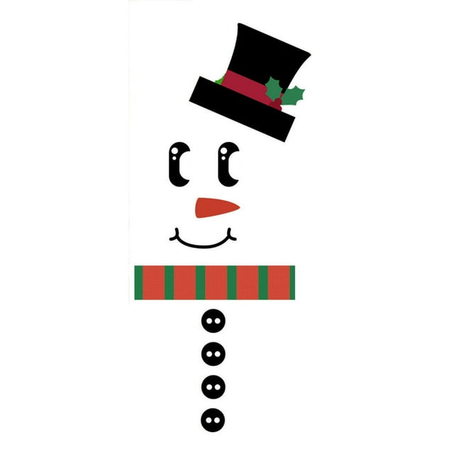 Snowman Design Sticker Set For Window Mirror Wall Holiday Decoration Adhesive Vinyl Art Collection