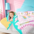 thumbnail image 4 of meiyoeat Pink Leopard Pattern 7-Piece Twin Bedding Sets For Cheetah Print Lovers,Watercolor Baseball Alphabet E Bedding Comforter Set For Girls Kids,Pink Reversible, 4 of 7