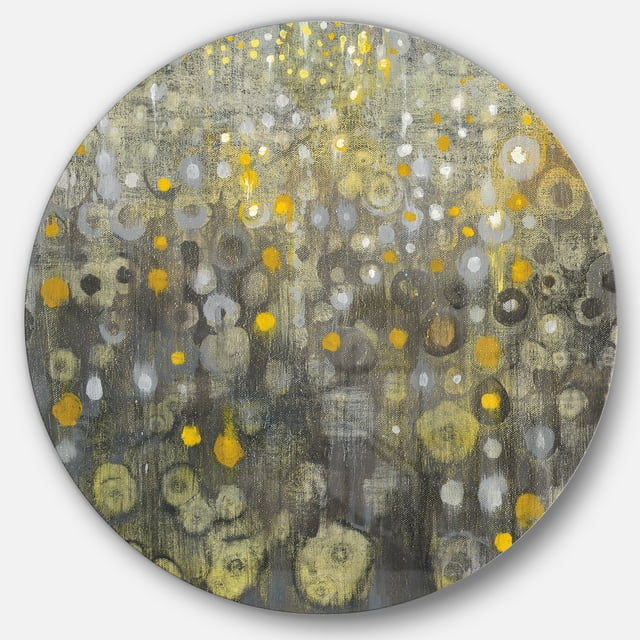 Designart 'Rain Abstract V' Geometric Metal Circle Wall Art - Disc of 36