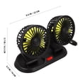 thumbnail image 4 of HONMEET Ventilador doble portátil para coche, ventilador de refrigeración para automóvil, ventilador de circulación de aire giratorio para vehículos., 4 of 6
