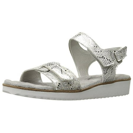 Walking Sandals - Walking Cradles Women's Halle Flat Sandal, White, 6 W US