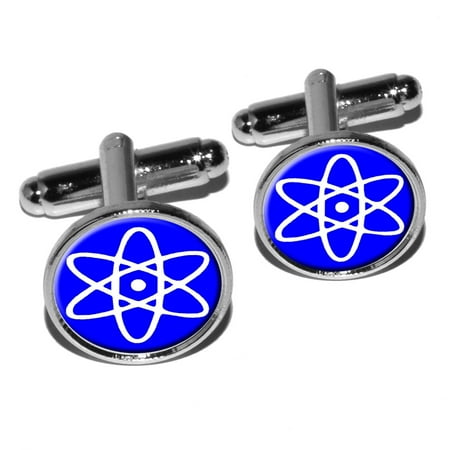 Symbol Cufflinks Cufflinks - Atomic Symbol White Blue Round Cufflinks