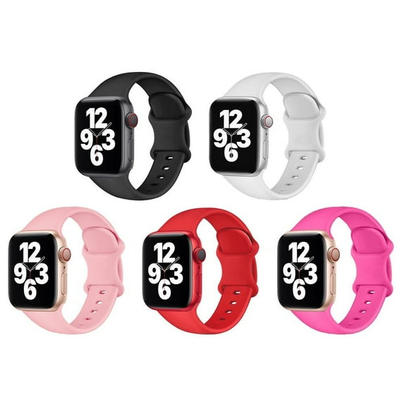 BXUXOHS 5Pack Silicoen Sport Band for Apple Watch Bands 44mm 45mm 41mm 40mm 38mm 49mm 42mm Women Men, Adjustable Elastic Wristbands Strap Accessories for iWatch Series Ultra 8 7 SE 6 5 4 3 2 1 Nike