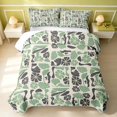 thumbnail image 2 of Erosebridal Vintage Blossom Quilt King, Retro Patchwork King Coverlet Set, Reversible, Sage Charcoal, 3pcs (1 Bedspread and 2 Pillowcases), 2 of 7
