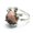 Rhodochrosite, variant on Mini Turtle Ring Natural Crystal Stone Chakra Quartz Round Bead Healing Reiki