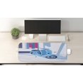 thumbnail image 2 of Country Computer Mouse Pad, Mini Scooter in Soft Mediterranean Mid Day Italian Town Life Art Paint Print, Rectangle Non-Slip Rubber Mousepad Large, 31" x 12" Gaming Size, Blue Grey, by Ambesonne, 2 of 2