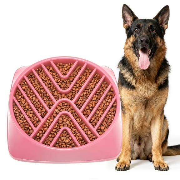 JASGOOD Slow Feeder Dog Bowls Large Breed, Puzzle Maze for Fast Eaters, Square Base, Non-Slip, Made Without BPA, Helps Prevent Bloat & Aid Digestion 5 Cups