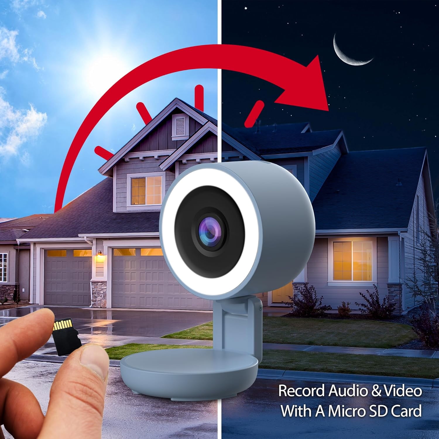 Energizer Smart 2K Wired Indoor Camera with Light for Night Vision, Foldable for Privacy, Remote Access, 130° Wide Angle, Recording, Instant Motion Alerts, Two-Way Audio, Hub-Free Wi-Fi (Blue)