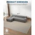 thumbnail image 3 of 108" Modular Cloud Sectional Sofa with Chaise, Fluffy Boneless Couch, No Assembly Required & Compressed Packaging, l-Shaped Couches for Living Room, 3 of 8