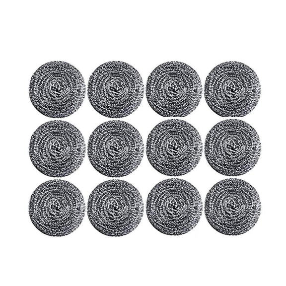 Stainless Steel Scourers Cleaning Ball Metal Scouring Pads for Kitchens Bathroom Steel Wool Scrubber to Cleaning Dishes Pots Pans Ovens Grills,12PACK