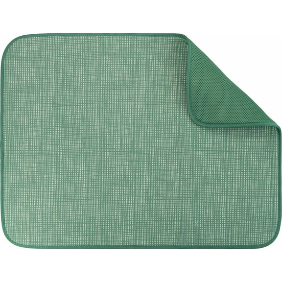 Mainstays Microfiber Dish Drying Mat, Green, Single, A Practical Choice for Dish Drying and Sink Organization