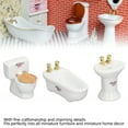thumbnail image 3 of Juego De Baño Para Casa De Muñecas De 3 Piezas, Muebles En Miniatura A Escala 1/24, Juego De Casa De Muñecas Con Bañera, Inodoro Y Lavabo De Simulación Para Proyectos De, 3 of 7