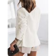 thumbnail image 3 of Womens Double Breasted Tweed Blazers Casual Long Sleeve Open Front Blazer Jackets Work Suits, 3 of 6