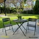 thumbnail image 4 of Mesa para jardín circular plegable acabado tipo madera plástico HDPE ligera Folding table mesa compacta para terraza balcón apoyo eventos de 80cm, 4 of 8