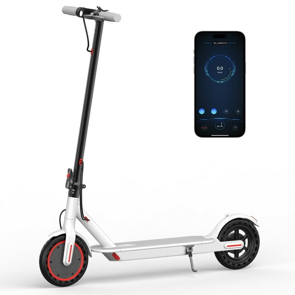 AOVOPRO WHITE ES80 350W 8.5' Foldable Electric Scooter for Adults and Child, 21 Miles Range