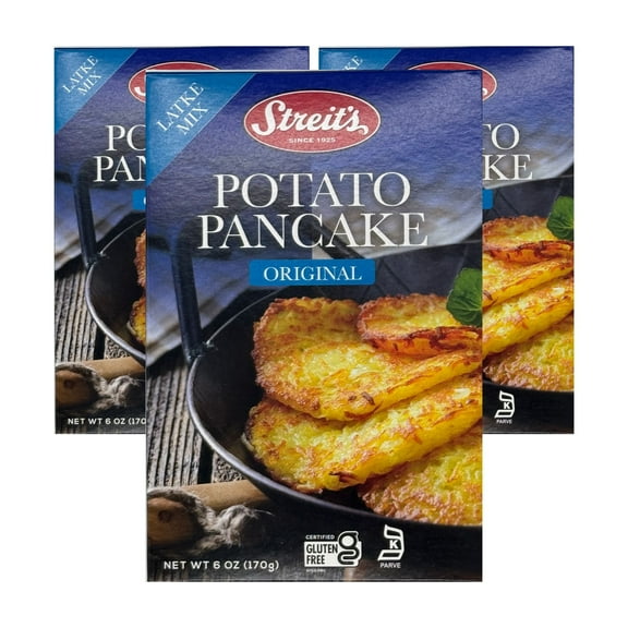 Streit's Potato Pancake Mix - Kosher Certified, Gluten Free, No MSG Added, Just Add Water, Vegan-Friendly, Family Owned (6oz, Pack of 3)
