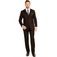 thumbnail image 1 of Men's Brown Slim Fit 3 Piece Notch Collar Single Breasted Double Vent Vested Suit, 1 of 1
