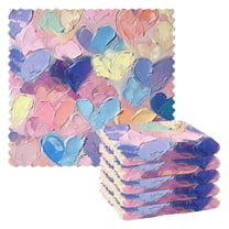 6 Pieces of Kitchen Towels 11x11Inch Kitchen Dish Cloths Kitchen Dish Towels Reuseable Cleaning Cloths Pink Heart