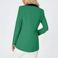 thumbnail image 4 of Moxiu Blazers for Women Open Front Business Work Office Long Sleeve Light Jackets for Women Casual Button Suit Jackets Blazer 2025 Green,XXXL, 4 of 8