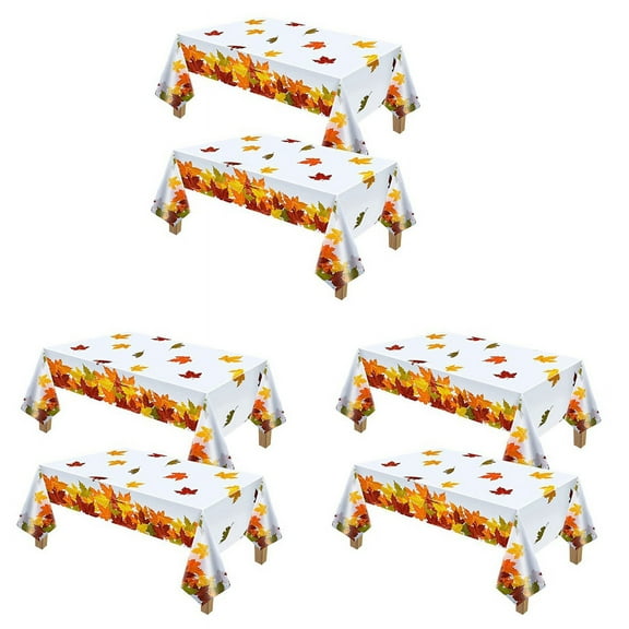3X Thanksgiving Autumn Leaf Tablecloth Maple Waterproof Rectangular Plastic