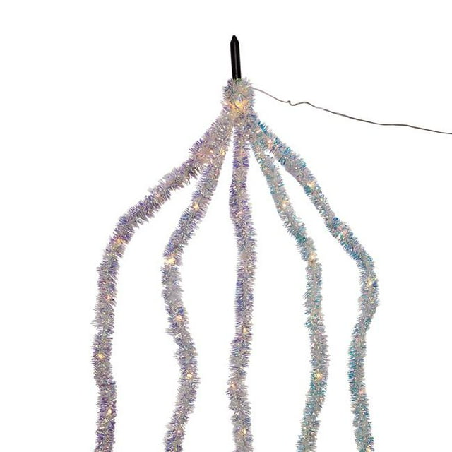 6.5 ft. Warm White Iridescent Tinsel Cascade Light Set