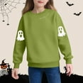 thumbnail image 6 of bbymog Halloween Spooky Sweatshirts for Girls Round Neck Long Sleeve Pullover Top Girls Sweatshirt Green B 5Y, 6 of 6