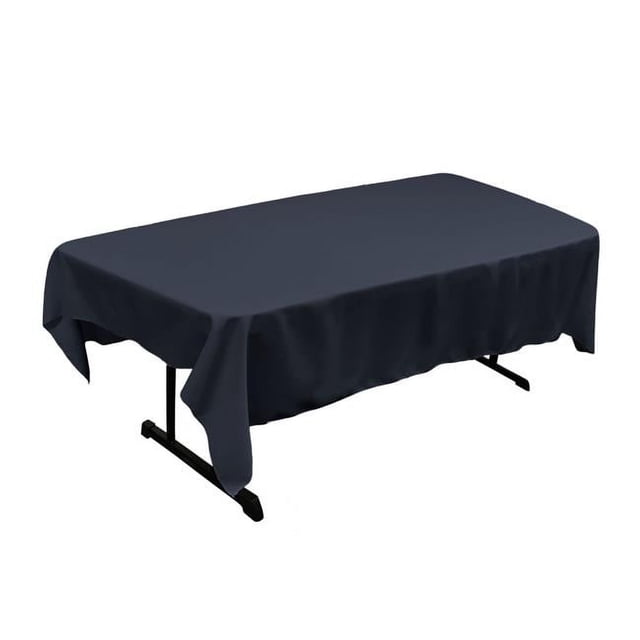 TCpop60x90-NavyP72 LA Linen Nappe Rectangulaire en Polyester, Marine - 60 x 90 Po.