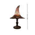 thumbnail image 3 of Loyerfyivos Witch Hat Lamp Halloween 7in Stained Resin Night Light for Bedroom, Mantel, Bookshelf, Entryway, Party Decor Brown, 3 of 6