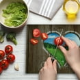 thumbnail image 3 of Outhouse Cutting Board, Heart Window View from Wooden Rustic Farm Barn Shed Chalk Art Image, Decorative Tempered Glass Cutting and Serving Board, Large Size, Brown Blue and Green, by Ambesonne, 3 of 5