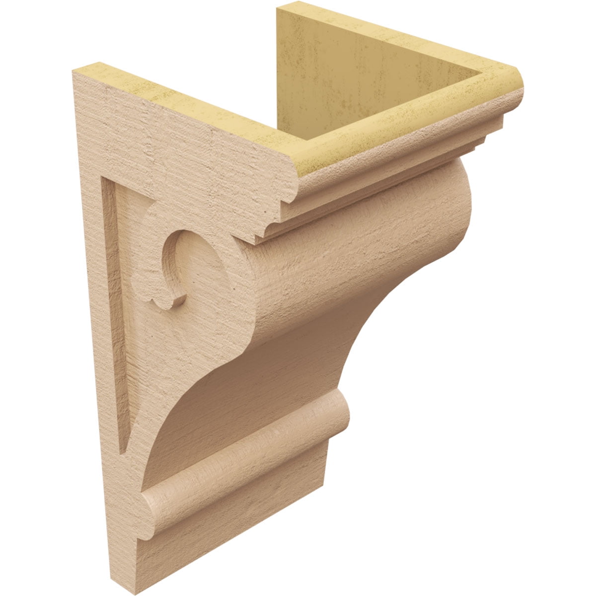 9"W x 9"D x 18"H Wide Mayflower Rough Cedar Woodgrain TimberThane Corbel, Primed Tan