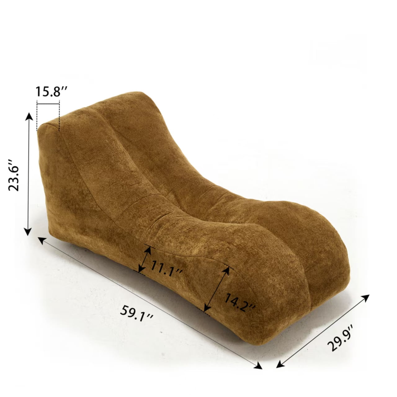 Kumix Bean Bag Sofa Chair, Polyester Bean Bag Chair with High-quality Sponge, Plump and Elastic Bean Bag Sofa Chair for Kids Teens Adults, Creative Beanbag Chair for Living Room, Brown