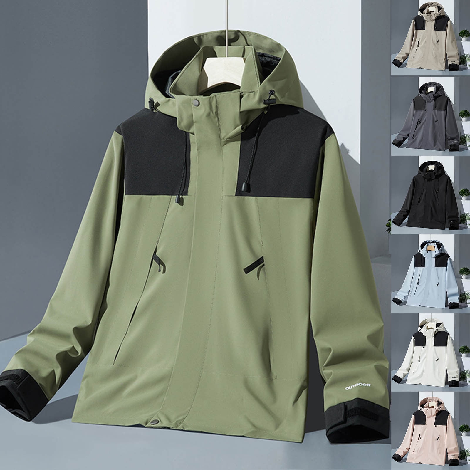 Veste Imperméable Femme À Capuch Manteau Coupe-Vent Outdoor