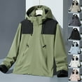 thumbnail image 1 of CFLVAEK Imperméable pour Femmes Léger Coupe-Vent Imperméable à Fermeture Éclair Vestes à Capuche Automne Plein Air Randonnée Voyage Manteau de Pluie avec Poches Gris TTTG, 1 of 6