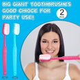 thumbnail image 2 of 2 Pieces Giant Toothbrush Prop Large Novelty Toothbrushes Big Brush Fun Toy for Taking Pictures Comedy Party Favors Pet Grooming Brush (Blue, Pink) El, 2 of 3