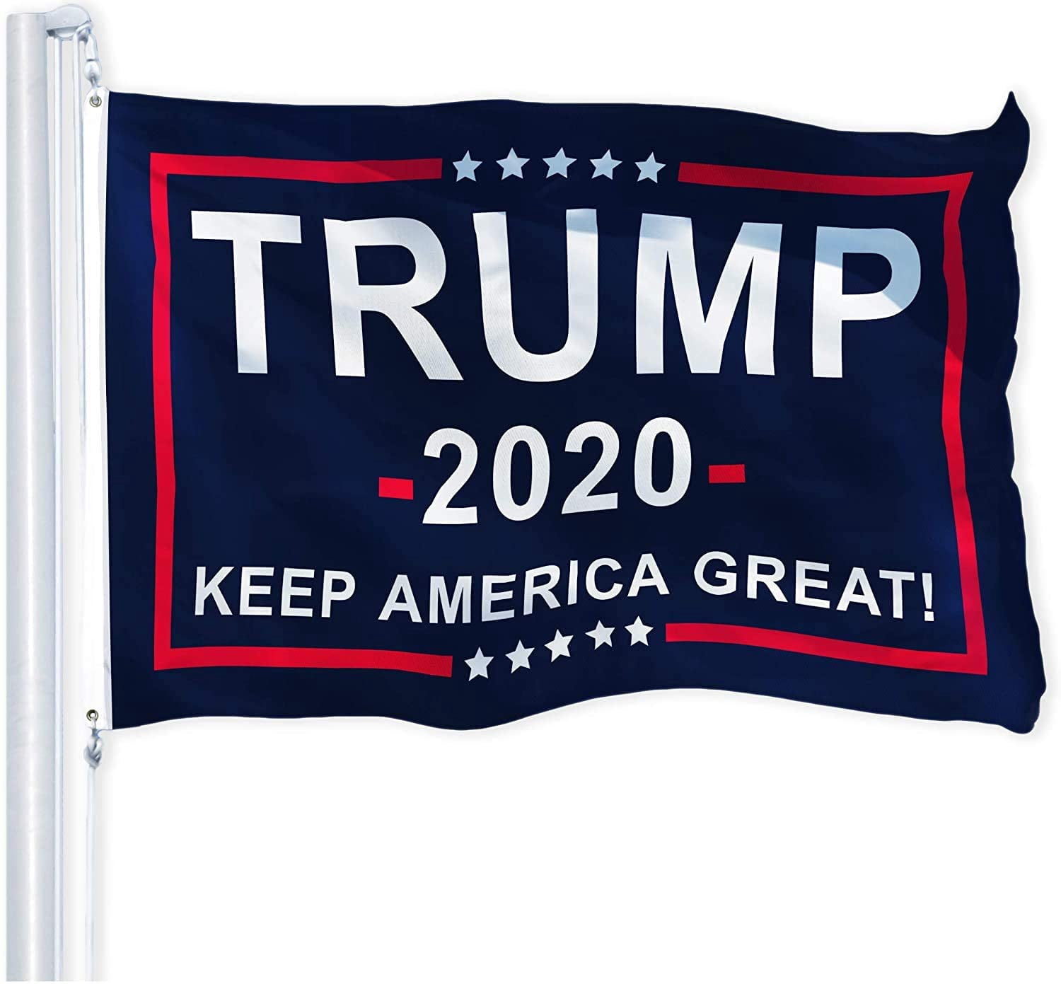 G128 Combo Pack: USA American Flag 3x5 Ft 150D Printed Stars & Keep America Great Flag 3x5 Ft 150D Printed