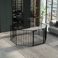 thumbnail image 2 of 200" Adjustable Safety Gate, 8 Panels Metal Door Fence, Fence Gate for Christmas Tree, Stairs, Gate, Fireplace, Pet, Black, 2 of 9