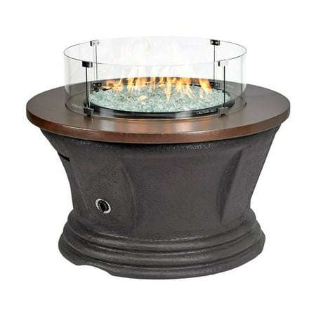 American Fireglass San Simeon Resin Gas Fire Pit Table Walmart