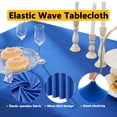 thumbnail image 2 of PENGX Nappe Élastique en Polyester Spandex - Housse Extensible Plissée pour Mariage Anniversaire Bachelor Bar Mitzvah Événements - Jupe de Table de Banquet Résistante aux Plis pour 4/6/8f, 2 of 7