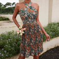 thumbnail image 1 of Vestido con cuello halter, vestido con cuello halter, vestido corto con cuello halter de moda, vestido corto con cuello halter y flores, fiel a su promesa, 1 of 7