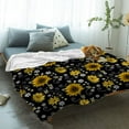 thumbnail image 2 of Yellow Sunflowers and Bees Super Soft Throw Blankets Art Prints Fluffy Fuzzy Flannel Bed Blanket Decorative for Home Sofa Couch Chair Living Bedroom,40X50 in, 2 of 6