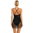 thumbnail image 4 of Zaldita Women's Fringe Tassel Dress Sequins Leotard Latin Samba Salsa Ballroom Dance Dress Black L, 4 of 7