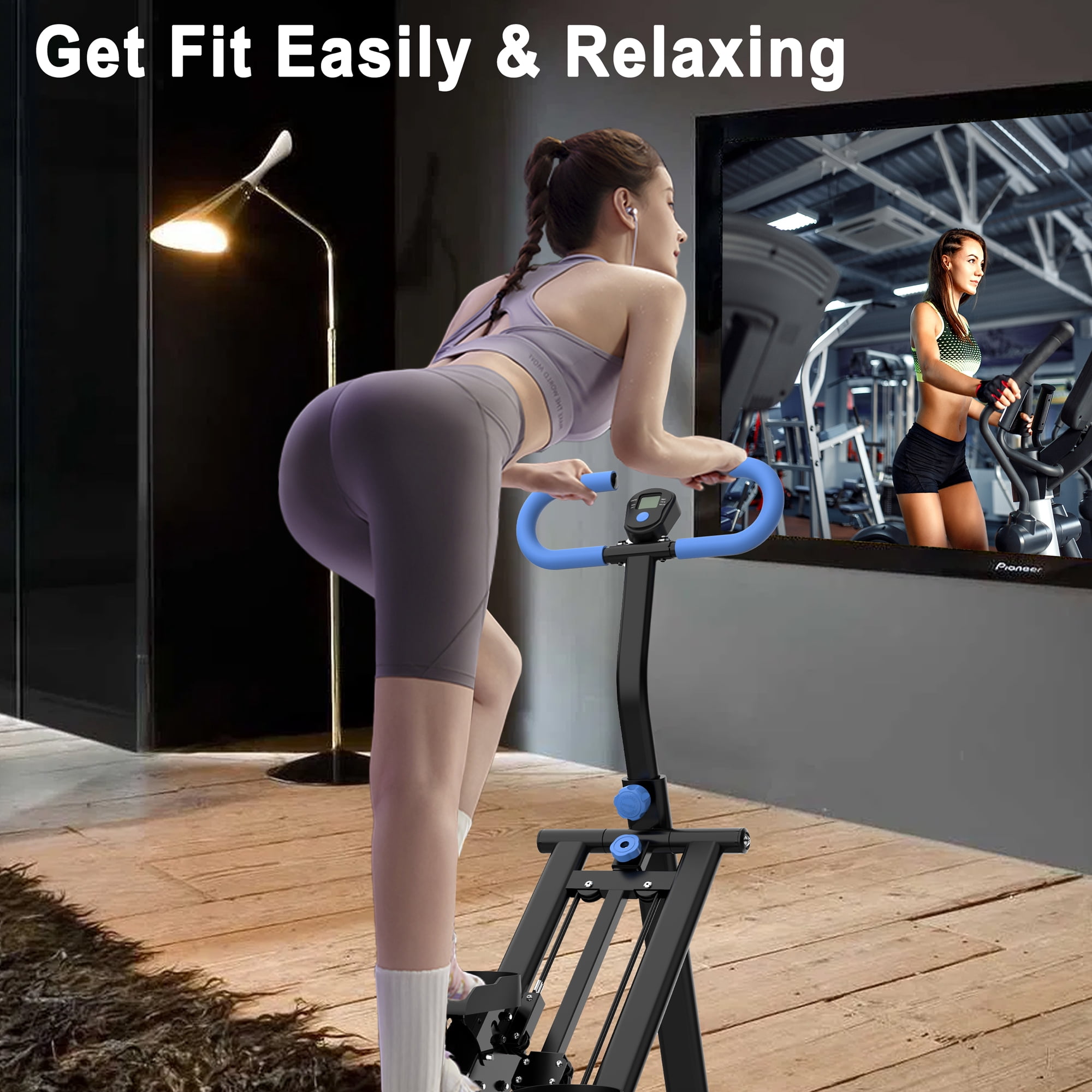 LiviNest Home Vertical Climber Machine: 20-Min Full-Body Workout - 0.5㎡ Space-Saving Foldable Fitness Equipment with Adjustable Handlebar & Digital Display - Stable Frame for Apartment Home Gym