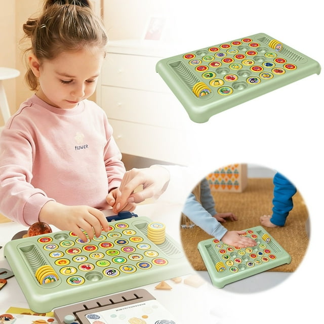 Jeu de Mémoire Interactif Jeu de Société Familial Tuiles Rabattables Jouet Éducatif pour Enfants Adultes