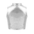 thumbnail image 4 of YIZYIF Big Girls Metallic Sleeveless Crop Top with Pleated Skirt Ballet Jazz Dance Costume, 4 of 7