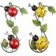 thumbnail image 1 of 2 piezas de decoración de pared de mariquita de metal para valla de jardín interior o exterior, balcón, patio, sala de estar, dormitorio, oficina (rojo amarillo), 1 of 5