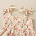 thumbnail image 6 of mgoYE Baby Girl Clothes 12-18 Months Sets Toddler Summer Outfits Baby Girl Floral Shorts Set Smocked Sleeveless Crop Top and Shorts Infant Holiday Outfits(Beige,18-24 Months), 6 of 6